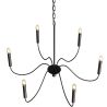 Candeeiro Suspenso de Metal Estilo Lustre Preto Mate – 6 Braços - Lumella image 7