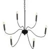 Candeeiro Suspenso de Metal Estilo Lustre Preto Mate – 6 Braços - Lumella image 7