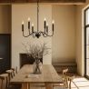 Candeeiro Suspenso de Metal Estilo Lustre Preto Mate – 6 Braços - Lumella image 7