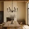 Candeeiro Suspenso de Metal Estilo Lustre Preto Mate – 6 Braços - Lumella image 7