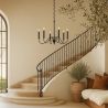 Candeeiro Suspenso de Metal Estilo Lustre Preto Mate – 6 Braços - Lumella image 7