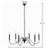 Candeeiro Suspenso de Metal Estilo Lustre Preto Mate – 6 Braços - Lumella image 7