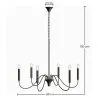 Candeeiro Suspenso de Metal Estilo Lustre Preto Mate – 6 Braços - Lumella image 7