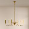 Candeeiro suspenso dourado de 6 braços – Estilo candelabro moderno em metal - Vintessa image 7