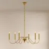 Candeeiro suspenso dourado de 6 braços – Estilo candelabro moderno em metal - Vintessa image 7