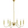 Candeeiro suspenso dourado de 6 braços – Estilo candelabro moderno em metal - Vintessa image 7