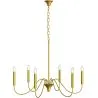 Candeeiro suspenso dourado de 6 braços – Estilo candelabro moderno em metal - Vintessa image 7
