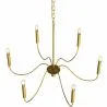 Candeeiro suspenso dourado de 6 braços – Estilo candelabro moderno em metal - Vintessa image 7
