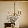 Candeeiro suspenso dourado de 6 braços – Estilo candelabro moderno em metal - Vintessa image 7