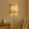 Candeeiro de parede com abat-jour de tecido e estrutura dourada envelhecida - Treya image 7