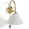 Candeeiro de Parede Dourado Vintage com Ficha e Interruptor - Boly image 7