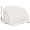 Poltrona Moderna Estofada Em Tecido Bouclé Branco Creme – Design Curvo E Confortável - Gab image 7