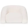 Poltrona Moderna Estofada Em Tecido Bouclé Branco Creme – Design Curvo E Confortável - Gab image 7