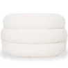 Poltrona Moderna Estofada Em Tecido Bouclé Branco Creme – Design Curvo E Confortável - Gab image 7