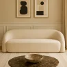 Sofá 2 m Curvo em Tecido Bouclé Branco - 3 Lugares – Design Moderno e Elegante – Ashton image 7