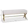 Banco Estofado Em Tecido Aveludado Com Estrutura De Metal Dourado - Vovi image 7