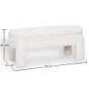Banco Com Arrumação Estofado Em Tecido Bouclé Branco Sujo – Assento Moderno Para Sala E Quarto - Boreta image 7