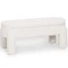 Banco Com Arrumação Estofado Em Tecido Bouclé Branco Sujo – Assento Moderno Para Sala E Quarto - Boreta image 7