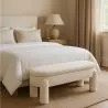 Banco Com Arrumação Estofado Em Tecido Bouclé Branco Sujo – Assento Moderno Para Sala E Quarto - Boreta image 7