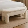 Banco Com Arrumação Estofado Em Tecido Bouclé Branco Sujo – Assento Moderno Para Sala E Quarto - Boreta image 7