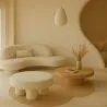 Ottoman De Design Em Bouclé Branco – Mesa De Centro Moderna - Sera image 7
