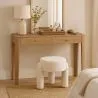 Banco Estofado Em Tecido Bouclé Branco Sujo – Assento Moderno Para Sala E Quarto - Boreta image 7