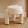 Banco Estofado Em Tecido Bouclé Branco Sujo – Assento Moderno Para Sala E Quarto - Boreta image 7