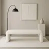Banco Estofado Em Tecido Bouclé Branco - Moderno Elegante Minimalista - Karla image 7