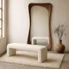 Banco Estofado Em Tecido Bouclé Branco - Moderno Elegante Minimalista - Karla image 7