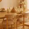 Cadeira de jantar Estofada em chenille - Pernas com efeito de carvalho - Design ergonômico e moderno - Okare image 7