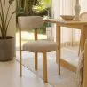 Cadeira de jantar Estofada em chenille - Pernas com efeito de carvalho - Design ergonômico e moderno - Okare image 7