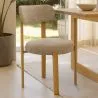 Cadeira de jantar Estofada em chenille - Pernas com efeito de carvalho - Design ergonômico e moderno - Okare image 7