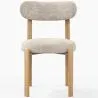 Cadeira de jantar Estofada em chenille - Pernas com efeito de carvalho - Design ergonômico e moderno - Okare image 7