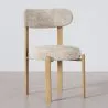 Cadeira de jantar Estofada em chenille - Pernas com efeito de carvalho - Design ergonômico e moderno - Okare image 7