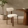 Cadeira de jantar estofada em Chenille – Pernas com efeito de madeira escura – Design ergonômico e moderno – Okare image 7