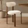 Cadeira de jantar estofada em Chenille – Pernas com efeito de madeira escura – Design ergonômico e moderno – Okare image 7