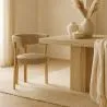Poltrona de sala de estar com apoios de braços estofada em Chenille – Pernas com efeito de Carvalho – Design ergonômico e moderno – Okare image 7