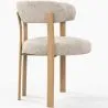 Poltrona de sala de estar com apoios de braços estofada em Chenille – Pernas com efeito de Carvalho – Design ergonômico e moderno – Okare image 7