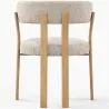 Poltrona de sala de estar com apoios de braços estofada em Chenille – Pernas com efeito de Carvalho – Design ergonômico e moderno – Okare image 7
