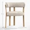 Poltrona de sala de estar com apoios de braços estofada em Chenille – Pernas com efeito de Carvalho – Design ergonômico e moderno – Okare image 7