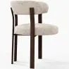 Poltrona de sala de estar com apoios de braços estofada em Chenille – Pés com efeito de madeira escura – Design ergonômico e moderno – Okare image 7