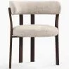 Poltrona de sala de estar com apoios de braços estofada em Chenille – Pés com efeito de madeira escura – Design ergonômico e moderno – Okare image 7