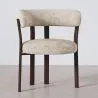 Poltrona de sala de estar com apoios de braços estofada em Chenille – Pés com efeito de madeira escura – Design ergonômico e moderno – Okare image 7