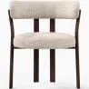 Poltrona de sala de estar com apoios de braços estofada em Chenille – Pés com efeito de madeira escura – Design ergonômico e moderno – Okare image 7
