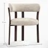 Poltrona de sala de estar com apoios de braços estofada em Chenille – Pés com efeito de madeira escura – Design ergonômico e moderno – Okare image 7