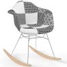 Cadeira de balanço estilo Nordic Patchwork– Estofada em Tecido – Patchwork Sam  image 7