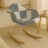 Cadeira de balanço estilo Nordic Patchwork– Estofada em Tecido – Patchwork Sam  image 7