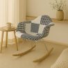 Cadeira de balanço estilo Nordic Patchwork– Estofada em Tecido – Patchwork Sam  image 7