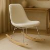 Cadeira de Balanço Minimalista Bouclé – Estilo Nórdico com Base de Madeira e Aço - Skögur image 7
