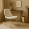 Cadeira de Balanço Minimalista Bouclé – Estilo Nórdico com Base de Madeira e Aço - Skögur image 7